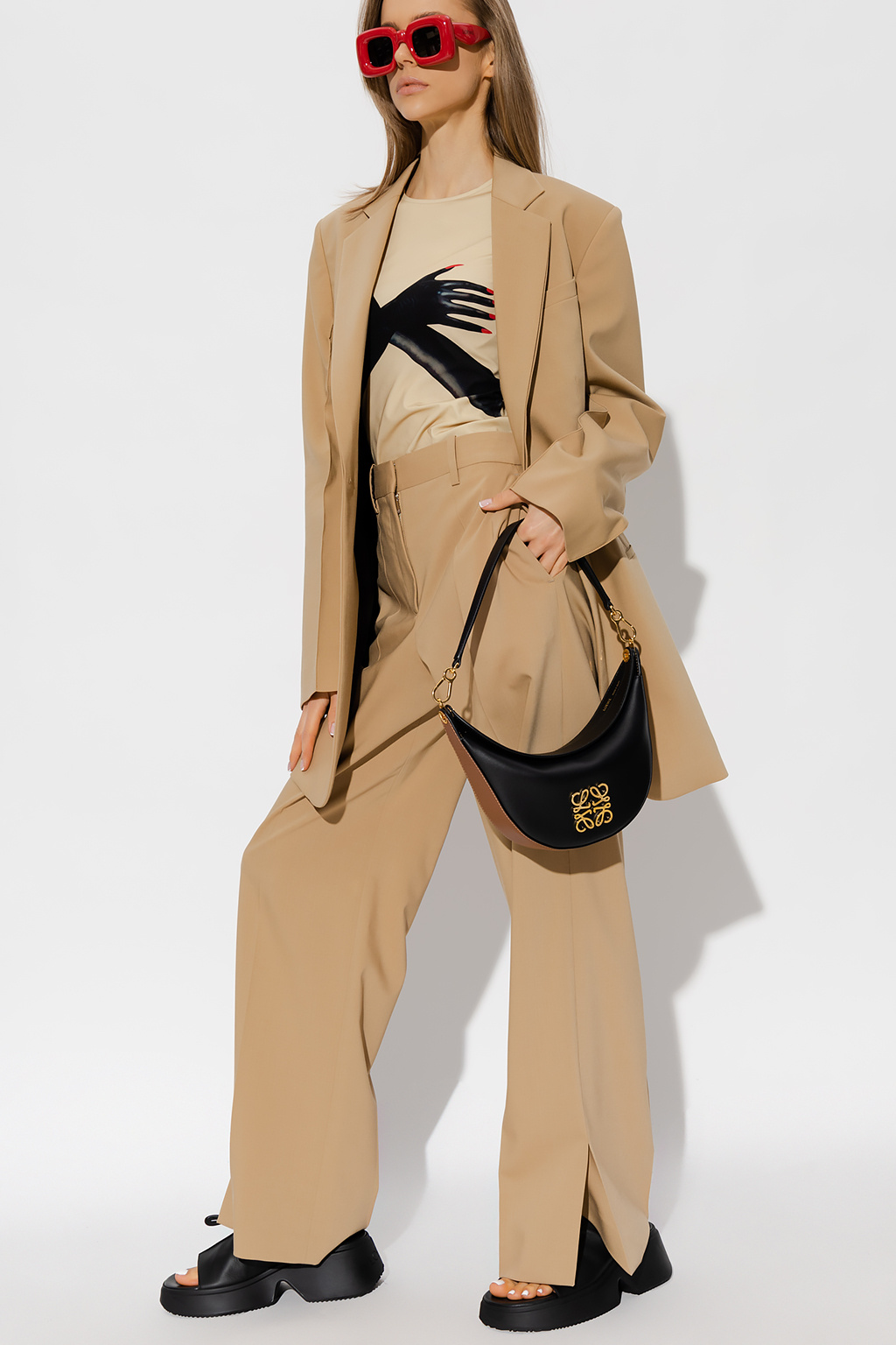 Single - breasted blazer Loewe - wool shorts with logo loewe